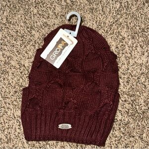 Women's Burgundy Knit Beanie